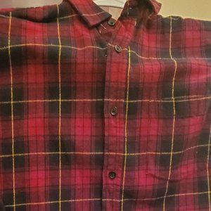 Men's Button Down Regular Long Sleeve Plaid Flannel Lapel Collar Casual Shirt